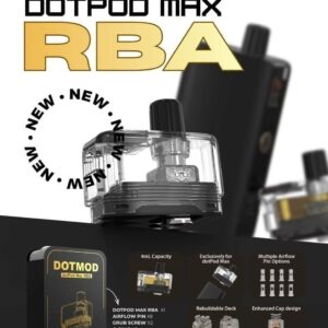 DOTPOD MAX RBA Rebuildable Atomizer Cartridge 4ml - Multiple Airflow Pins for Dotpod Max