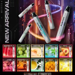 Flow 5000 Disposable Pod 650mAh Battery 11W Output Mesh Coil - Flavors including Sarsaparilla, Jasmine, Grape, and Tobacco