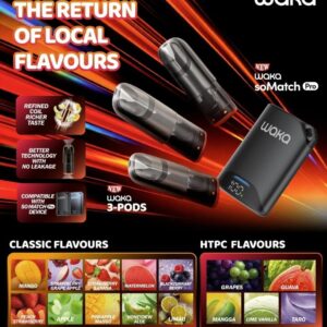 WAKA 3-Pod Flavors Classic and HTPC Series - Flavors including Lime Vanilla, Taro, Honeydew Aloe, and Pineapple Mango